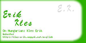 erik kles business card